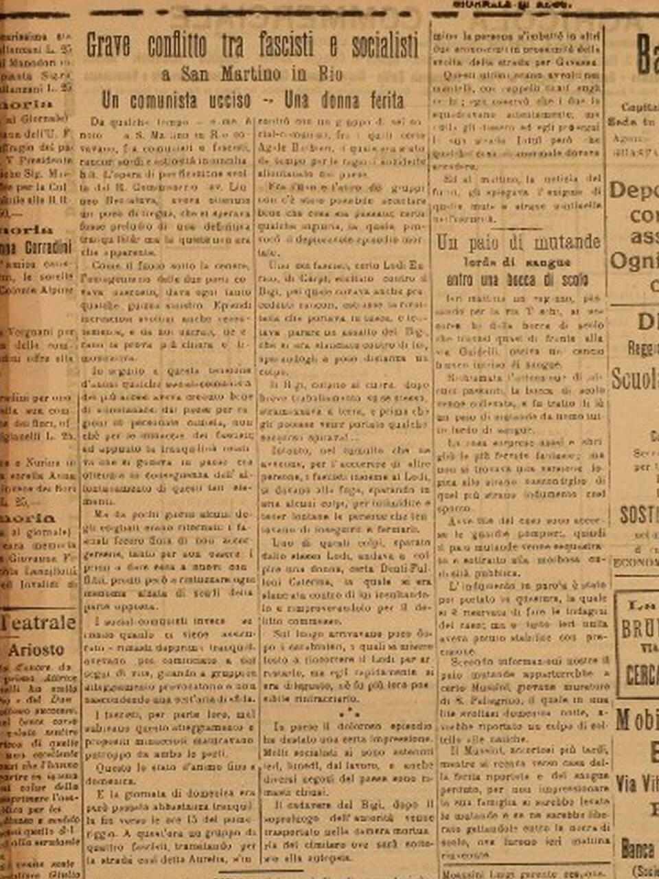 giornale di reggio 15 novembre 1921