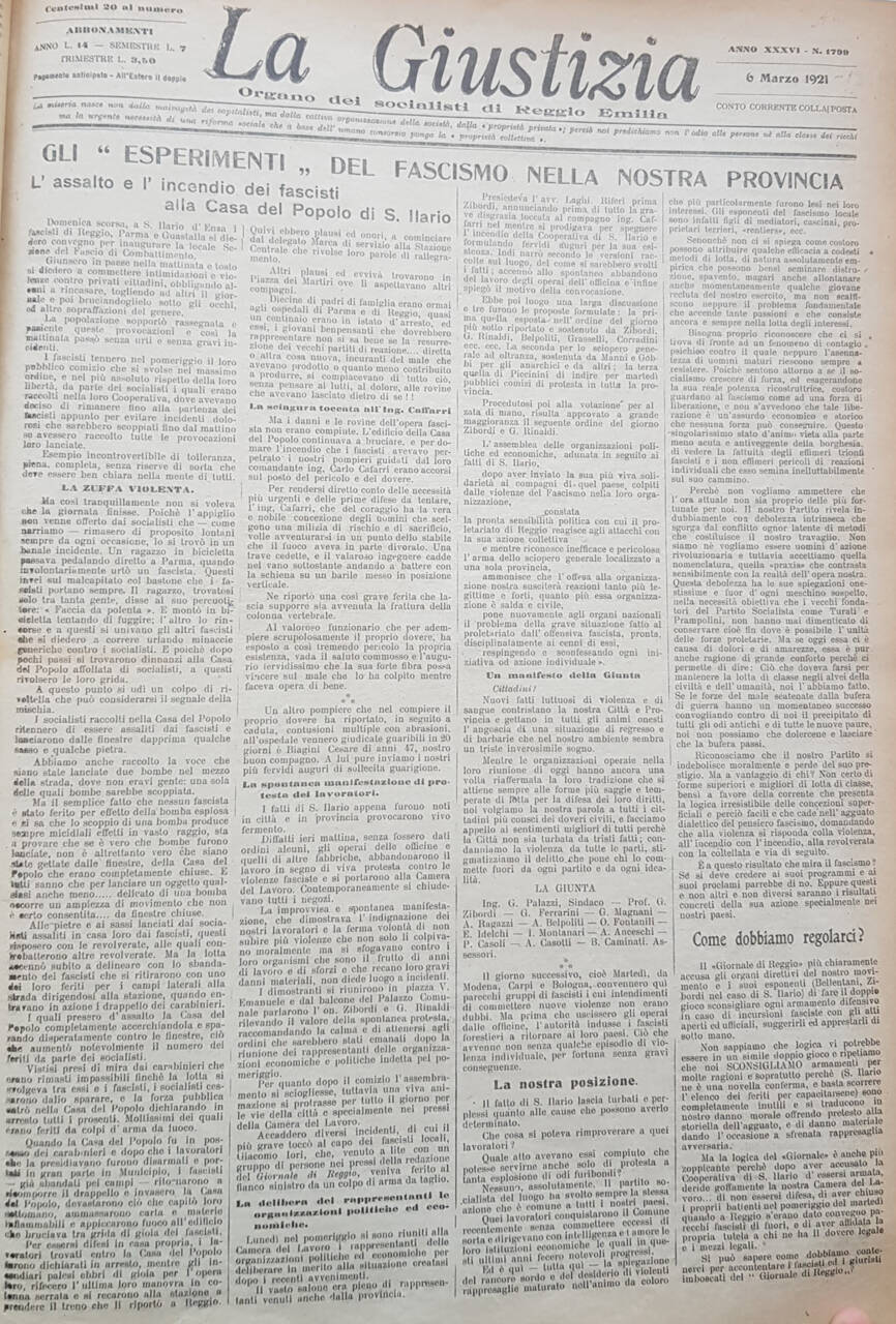 la giustizia 6 marzo 1921